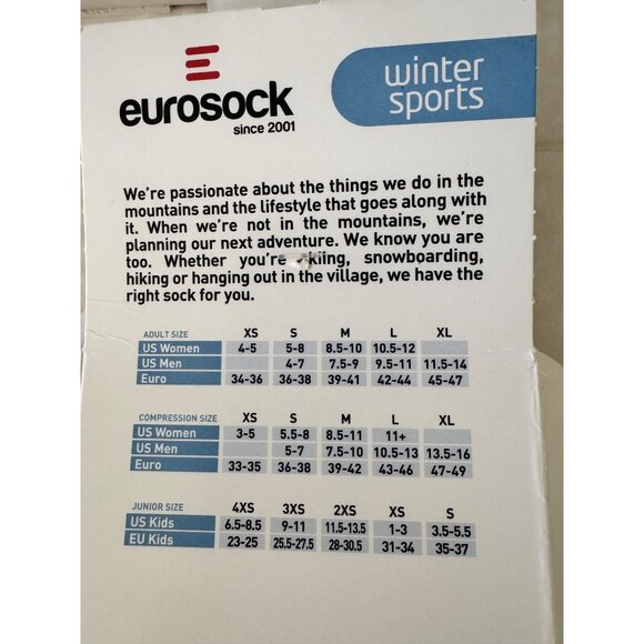 Eurosock Winter Sports Superlite JR Ski Socks XS Size 1-3 NWT - Picture 6 of 8